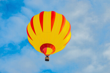 Hot air balloon is just relieved, and later ready for landing
