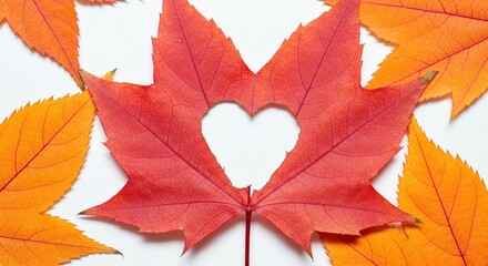 Heart on maple leaf