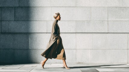 Stylish woman in elegant outfit walking outdoors