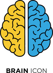 Fototapeta premium Colorful, divided brain icon, perfect for education or health illustration.