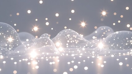 AI Generated Abstract Flowing Light Waves with White Sparkling Particles