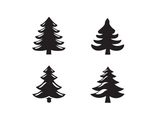 Festive Christmas Tree Silhouette Icon in Clean Vector