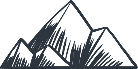 Mountain silhouette design with minimal and artistic style
