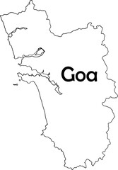 Goa Map Design with Creative Outline