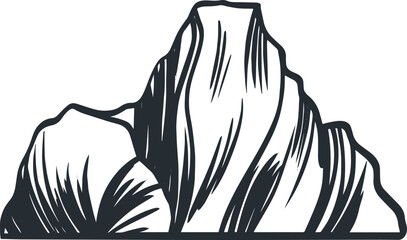 Mountain silhouette design with minimal and artistic style