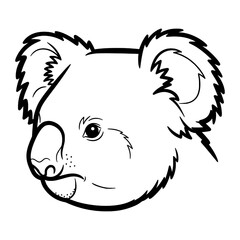 Vector line art illustration Of A Koala Head.