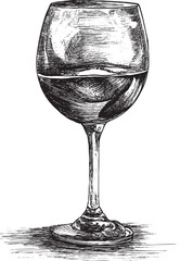 Wine glass illustration on a white background. This vector illustration can be used in any size you like for advertising, logos, and other work.