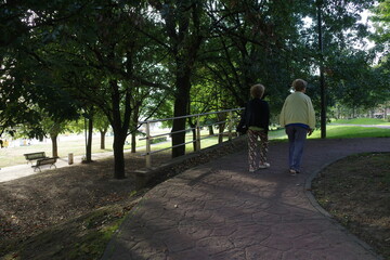 Fototapeta premium Women walking in the park