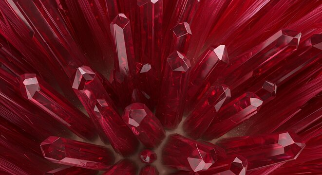 Red crystal cluster - Powered by Adobe