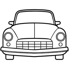 Obraz premium Vintage Car Front — Minimal Line Art