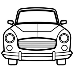 Obraz premium Vintage Car Front — Minimal Line Art