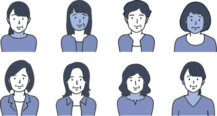 Group of People Avatars – Young Professionals, Diverse Team, User Icons, Flat Design Characters
