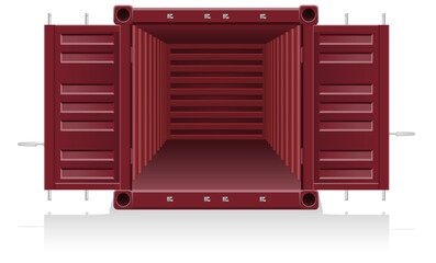 metal cargo container for long distance commercial transport by sea or rail cartoon stock vector illustration isolated on white background
