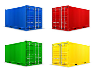 metal cargo container for long distance commercial transport by sea or rail cartoon stock vector illustration isolated on white background