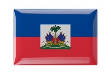 Vibrant glossy button of the flag of Haiti for celebrating culture, independence, and global connection with a modern touch