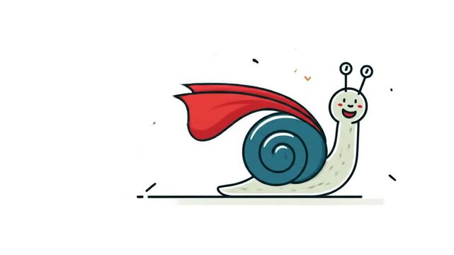 Cartoon snail superhero illustration