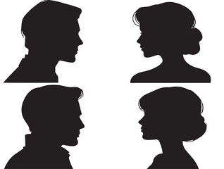Beautiful Couple Collection in Smooth Vector Silhouette Illustration