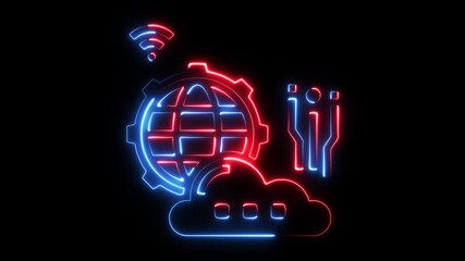 Global network connection technology concept with digital cloud data storage and human interaction icons glowing in - Powered by Adobe