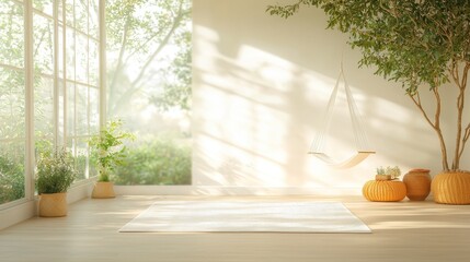 Relaxing indoor lounge space modern home interior design bright environment natural light serenity