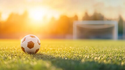 Exciting soccer match preparation local field sports image sunset glow close-up team spirit and camaraderie