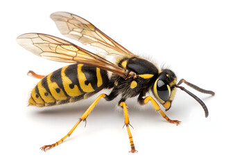 Striking close up of a yellowjacket wasp showcasing its intricate details clearly