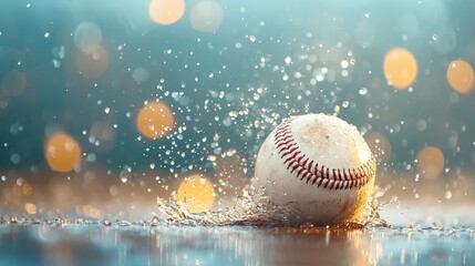 Exciting baseball splash action outdoor field sports photography dynamic atmosphere close-up shot motion concept