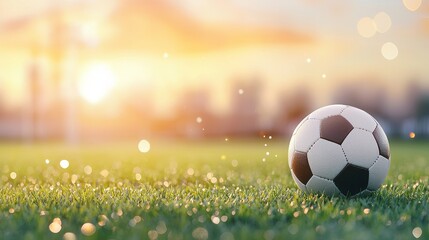 Exciting soccer match near sunset open field sports photography urban setting low angle team spirit
