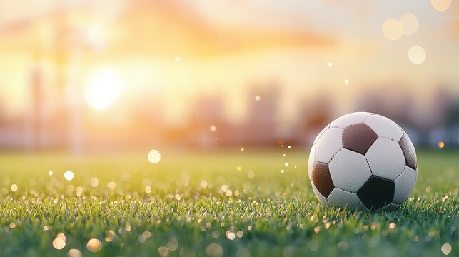 Exciting soccer match near sunset open field sports photography urban setting low angle team spirit