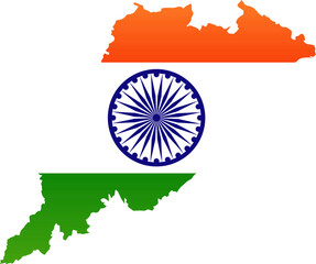 Odisha State of India Map Design Vector