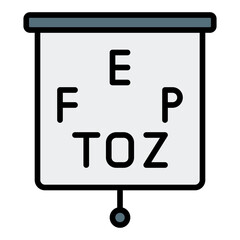 Optometrist 2 icon. Eye specialist symbol. Ophthalmology and vision care collection. Filled Line Icon
