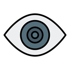 Eye icon. Vision symbol. Eye care and ophthalmology collection. Filled Line Icon
