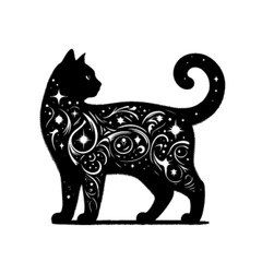 Elegant Cat Vector Illustration – Stylish Feline Graphic Design