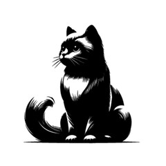 Playful Cat Vector Illustration – Cute Feline Cartoon Design