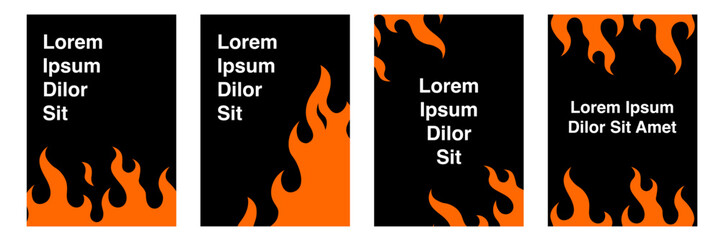 Fire poster template. poster template with flame