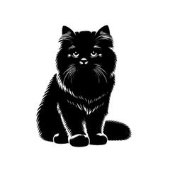 Obraz premium Cute Sitting Cat Vector Illustration – Adorable Pet Graphic Design