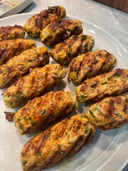 Grilled Indian Chicken Kebabs on Plate