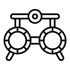 Trial frame icon. Eye test glasses symbol. Optometry and vision correction collection. Line Icon