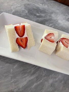 Japanese Strawberry Sando Fruit Sandwich
