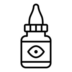 Eye drop icon. Medicine symbol. Eye care and ophthalmology treatment collection. Line Icon