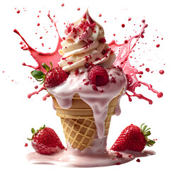 Cream Milk Splatter Effect Frozen Motion Commercial Quality Isolated Transparent Background Dynamic Splash Ecommerce Web Print Copy Space Template Branding Social Media Poster Banner Mar SEO Optimized