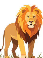 The Lion King Stands Illustrator Artwork Design Template Poster