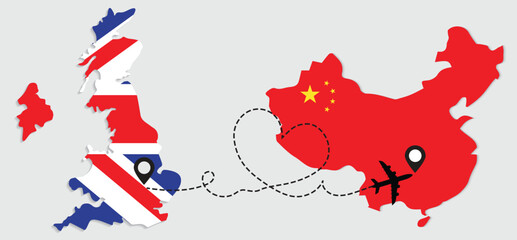 Airplane travel from Great Britain to China