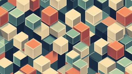Obraz premium 立体キューブ模様 / 3D Cube Pattern