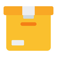 Package icon. Parcel box symbol. Postal service and delivery collection. Flat Icon