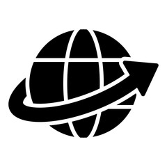 International shipment icon. Global delivery symbol. Package transport and postal service collection. Glyph Icon