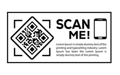 Obraz premium QR code scan icon set. Scan me frame. QR code scan for smartphone. QR code for mobile app, payment and identification. Vector illustration.