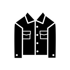 denim jacket vector icon, solid style