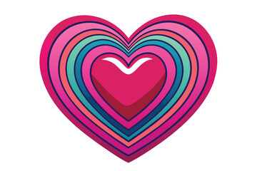 Colorful layered heart shape with gradient love romance