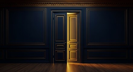 【希望への扉】光が差し込む豪華な部屋のクラシックなインテリア