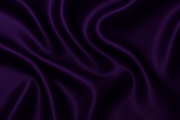 Luxurious dark purple satin fabric with soft folds and silky shiny texture.